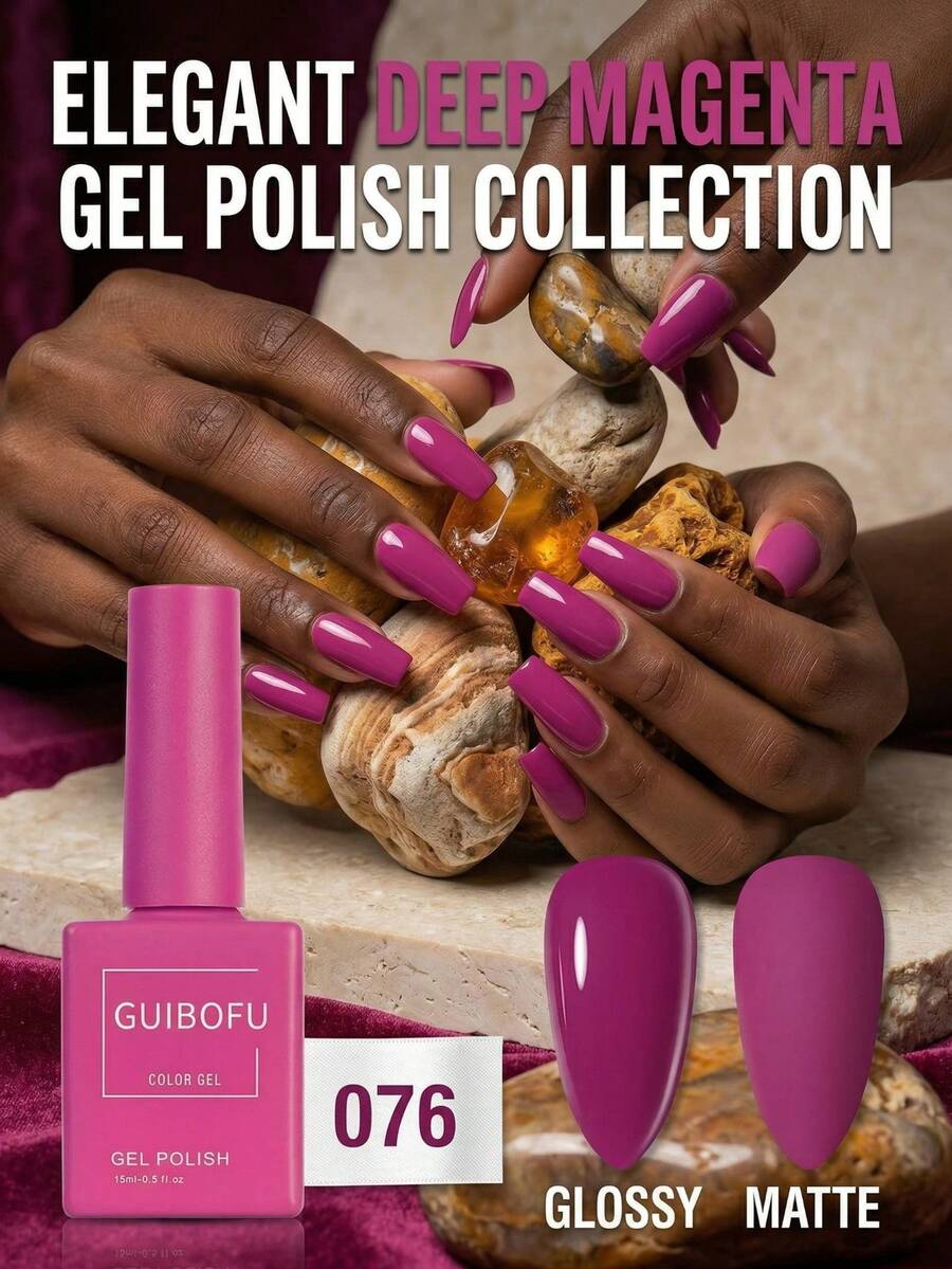 Brand GUIBOFU 1pc No.076 Gel Nail Polish