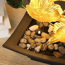 1 USB Powered Indoor Desktop Fountain Waterfall Decoration, Made Of Durable And Easy To Maintain Cast Iron, Suitable For Living Rooms, Offices/Bedrooms. A Relaxing Ornament With Soothing Water Flow Is An Ideal Holiday Creative Gift - JR134LED - View 10