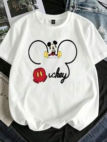 Mickey Minnie Silhouette Family Matching Shirts, Cute Minimalist Disney Ears Tees For The Whole Family, Perfect For Disneyland Vacation - 男 - 查看 2