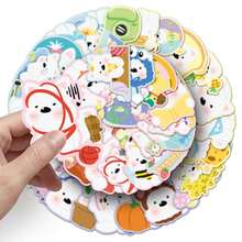 50 piezas Pegatinas de Terrier Escocés Occidental, Lindas Pegatinas Decorativas Impermeables de Cachorro de Terrier Blanco Escocés Occidental Original de Dibujos Animados - Multicolor - Ver 7