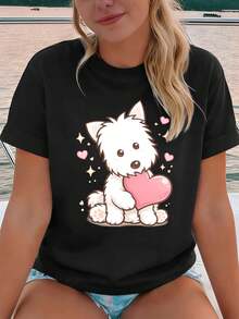 Dam-T-shirts - Svart - Visa 1