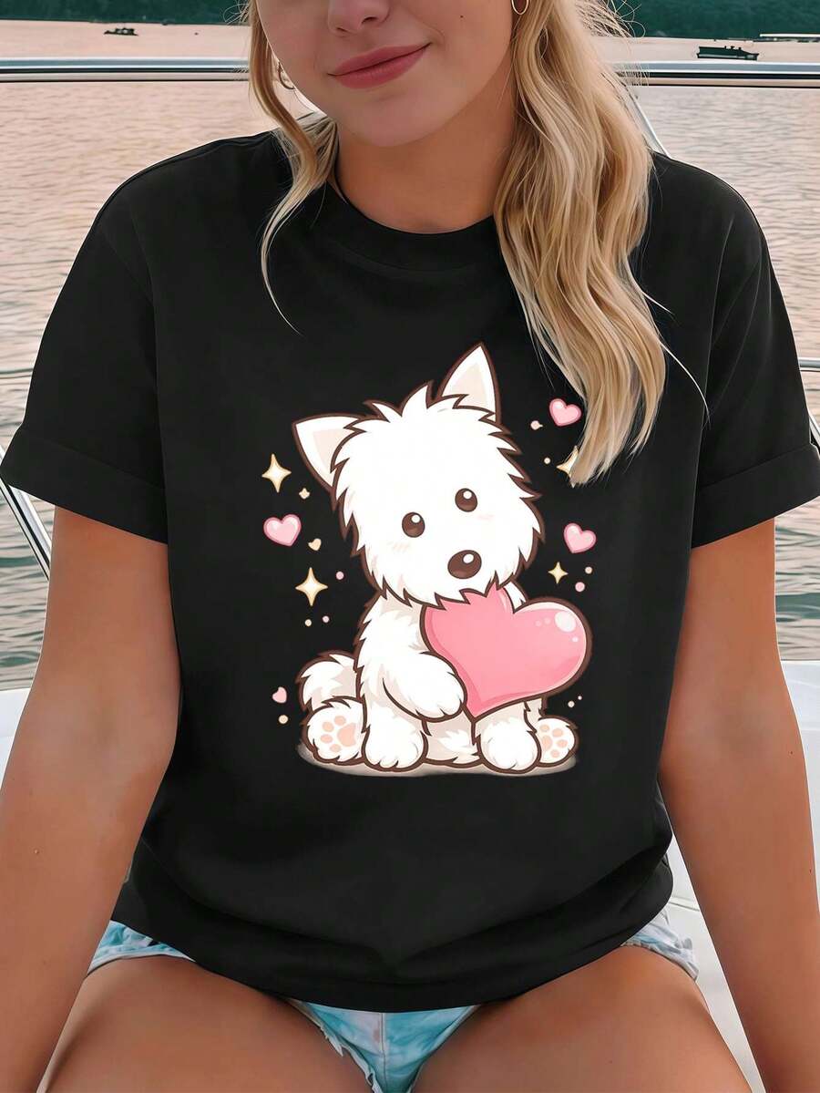 Dam-T-shirts - Svart - Visa 1