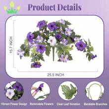 1/2PCS Artificial Silk Petunia Flowers, UV Resistant, Non-Fading, Realistic Artificial Plants For Decoration, Suitable For Outdoor Decor, Home Outdoor Garden, Balcony, Patio, Porch, Pool, Windowsill, Home Indoor Decor - Multicolor - View 12
