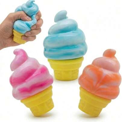 1pc, Random Color Delivery, Marbled Ice Cream Squishy Stress Toy, Squishy Toys, Cute Stuff, Needo, Cheese Squishy, Squishy Dumpling, Fidget, Squishy, Squishy/Fidget Toy/Stress Relief/Sensory Toy/Decompression/Marble/Swirl/Tie Dye