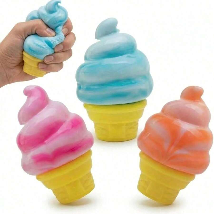 1 cái, Giao hàng màu ngẫu nhiên, Đồ chơi bóp mềm hình kem cẩm thạch, Đồ chơi bóp mềm, Đồ dễ thương, Needo, Phô mai bóp mềm, Bánh bao bóp mềm, Đồ chơi giảm căng thẳng, Đồ chơi bóp mềm/Giảm căng thẳng/Đồ chơi cảm giác/Giảm áp lực/Cẩm thạch/Xoáy/Nhuộm tie-dye - Đồ chơi giảm căng thẳng hình quả trứng mềm dẻo giống thật - Xem 1