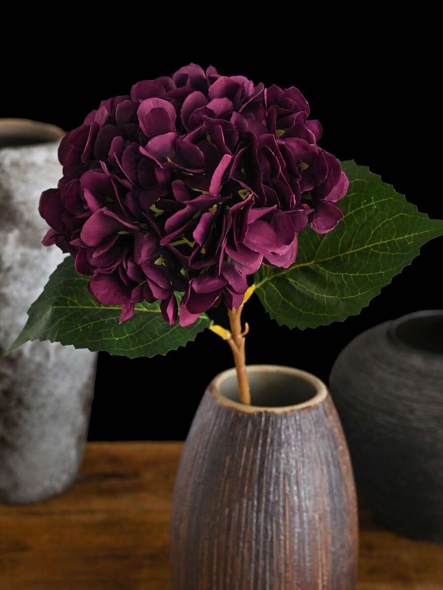 1件 15.75英吋紫色刺繡人造花附莖 塑膠繡球花 桌面裝飾花 辦公室派對婚禮仿真花 春夏裝飾 花園裝飾 室內裝飾 母親節父親節禮物 - 深紫色 - 查看 1