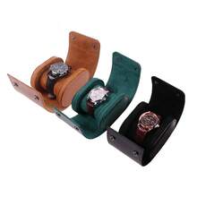 PU Leather Single Watch Roll Travel Case, Portable Watch Storage Box With Soft Lining, Shockproof Watch Display Stand Suitable For Men And Women, Multiple Colors Available - Multicolor - View 2