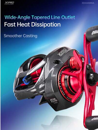 HASIDA X1 Pro 路亚卷线器 多色碳纤维材质 远投型 海水/淡水钓鱼 防炸线 6公斤刹车力 158克重量 6轴承
