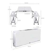 Practiksa Mesa Plegable Portátil para Picnic Exterior con 4 Sillas Resistente y Estable - como en la imagen - Ver 4