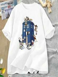 Japanese Anime T-Shirt Women's Harajuku Ullzang T-Shirt Retro Aesthetic Cartoon T-Shirt For Girls 90s Top T-Shirt - 白色 3 - 查看 1