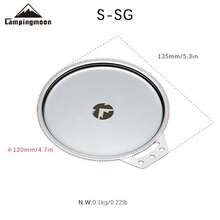 Bộ bát ăn dã ngoại bằng thép không gỉ CAMPINGMOON dung tích lớn kèm nắp, đĩa và nắp cốc, thích hợp để đun nóng trên lửa trại, cỡ S-SG - Bạc - Xem 4