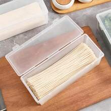 Caja de almacenamiento de alimentos transparente rectangular, recipiente de plástico hermético para el refrigerador para cebolletas, ajo, verduras, fideos, pasta, organizador de cocina apilable con tapa, recipiente de almacenamiento a prueba de olores para el refrigerador, caja de conservación de alimentos de uso múltiple para el hogar y la cocina - Multicolor - Ver 3