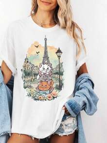 Loose Oversize Disney The Aristocats Shirt, Family Matching Shirt,Marie Aristocats, Cat Lovers Shirt,Animal Kingdom Shirt, Tee,Disney Cat Tee  -- Disneys Disneyland Paris The Magic Kingdom Disneyesque The House Of Mouse Mickey Mouse Empire Modest Summer Outfits Take That T Shirt Summer Coord Tops For Women Summer Summer Clothes Women Summer Clothes Summer Tops Summer Tops Women Summer Co Ord Summer Top Summer Outfits White Top Black Top Holiday Outfits For Women  Tops For Women Summer Holiday Gifts Valentine's Day Gifts Earth Day Gifts Oktoberfest Gifts Summer Bank Holiday Gifts - White - View 1