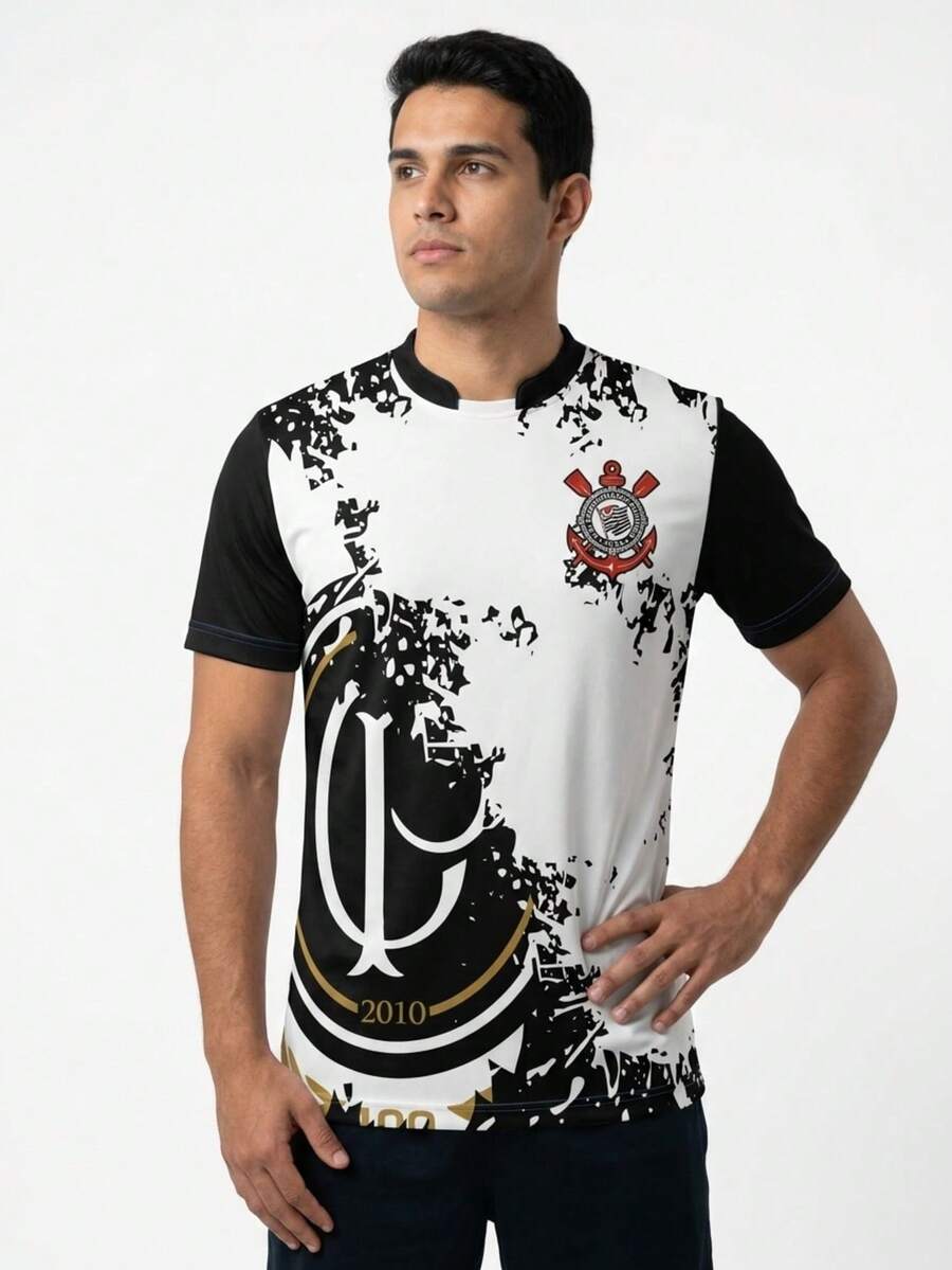 Camiseta de Torcida Timão Manto Corinthians Bem Vindo ao Hospício REF23 - Preto - Visão 1