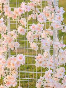 1/2/5 piezas Guirnalda artificial de 70 pulgadas de vid de flor de cerezo, decoración floral colgante de seda, adecuada para fondo de boda/fiesta, decoración interior/exterior, estilo japonés lindo, regalo de cumpleaños, decoración de primavera, fiesta, vacaciones, estilo bohemio - Rosa - Ver 6