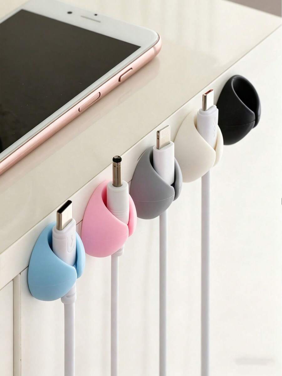 10/1 cái Kẹp dây điện, Bộ sắp xếp cáp, Quản lý cáp dính, Giá đỡ cáp sạc điện thoại/USB, Bộ sắp xếp cáp bàn làm việc, Dây buộc cáp dính chắc chắn, Thích hợp cho nhà, văn phòng, xe hơi, tường, đầu giường, bàn làm việc, Vật dụng cần thiết khi đi du lịch - Một kích cỡ phù hợp cho tất cả - Xem 1