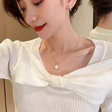 Clover Sweater Chain/Autumn & Winter Collarbone Chain - 隨機 - 查看 3