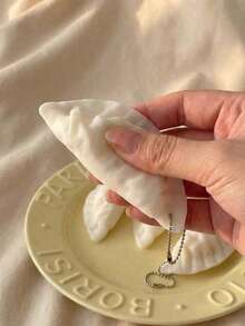 1pc Soft Plush Dumpling Toy, Creative Cute Realistic, Stress Relief Toy, Gift, Hanging Decor, Anxiety Relief, Office Relaxation, Soft & Fluffy, Soft Plush Item, Soft Plush Toy, Travel Essential, Graduation Party Supplies, Gift For Women Home Decor | Best Gift For Family & Friends, Sensory Toy, Soft Plush Toy, Squeeze Bean, Stress Relief Toy, Soft Plush Ball, Gift - A - View 3