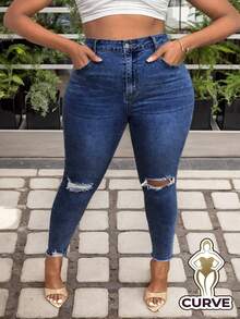 Plus Size Jeans - Blue - View 3