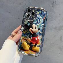 Officially Licensed Disney Mickey Mouse Phone Case, This Protective Phone Case Features A Classic Print Of Cheerful Mickey Mouse With His Iconic Round Ears And Bright Smile, Set Against A Vibrant Backdrop Decorated With Subtle Star And Polka Dot Accents, Made With Flexible, Durable TPU Material To Protect Against Everyday Scratches, Bumps, And Minor Impacts, With A Raised Camera Frame For Extra Lens Protection, Slim And Lightweight Construction That Adds Minimal Bulk And Fits Easily In Pockets And Bags, Compatible With IPhone 17, 16, 15, 14, 13, 12, 11 Pro Models, Making It A Timeless Choice For Mickey Fans And Disney Lovers, Ideal For Birthdays, Holidays, Or Any Special Occasion To Surprise Family And Friends - 銀色 - 查看 5