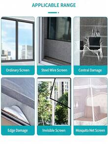 1Roll Window Mosquito Net Repair Patch Tape, Self-Adhesive Mesh Patch For Holes, Anti-Mosquito, Waterproof, Easy To Cut & Apply, For Home Door Window Screen Fix - Window Screen Repair Subsidy - View 8