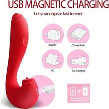 Tongue Licking And Tapping VibratorMulti-Point Stimulation Vibration Massage Stick Adult Sex Toy For Women Masturbator Vibrator Dildo - Hot Pink - View 6