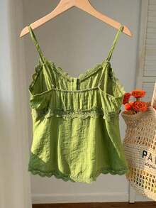 Top de mujer de unicolor, adecuado para el verano - Verde - Ver 2