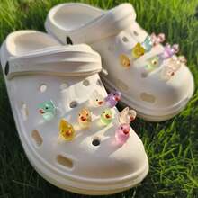 8/12/16/20 peças Decorações para Sapatos Clogs, Formato de Pato Fofo, Destacáveis, Brilham no Escuro, Adequados para Sapatos Clogs DIY, Acessórios Artesanais para Praia de Verão, Adequados para Furos de Sapato de 8-10mm. Este Produto Não Inclui os Sapatos, Apenas as Decorações para Sapatos. - Ver 9
