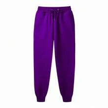 Pantalones de chándal informales para hombre, pantalones deportivos para correr, entrenamiento, gimnasio, trotar, pantalones largos para mujer, pantalones sueltos con cordón, moda en 11 colores - Morado - Ver 6