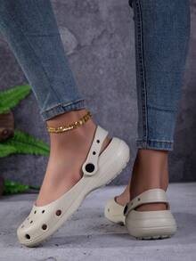 Women's Breathable Non-Slip Soft-Sole Slide Sandals, Slip-On, Suitable For Beach, Outdoor, Comfortable Foot - Apricot - View 6