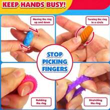 6pcs Silicone Finger Spinner Rings - Sensory Toys With Varied Textures And Color Combinations, Helpful For Maintaining Calmness And Focus, Suitable For Classroom Rewards, Birthday Gifts, And Travel Entertainment - Multicolor - View 4