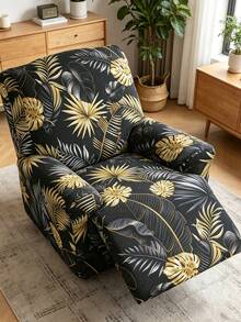 4/6/8 pcs Sarung Sofa Elastis Motif Tanaman, Anti Debu dan Anti Kotoran, Cocok untuk Ruang Tamu, Kantor, Dekorasi Rumah - Emas - View 4