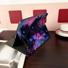 1个紫色和蓝色星系星云图案线条艺术行星印花平板电脑保护套，兼容iPad，通用智能保护套，兼容iPad - 兼容iPad Air 6/5/4、10（10.9英寸）、iPad Pro 2024/M3/A16 2025 - 彩色 - 查看 5