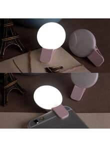 1pc Portable Mini Clip-On Selfie Fill Light, LED Lighting, Phone Selfie Lamp, Round Selfie Light, Suitable For Phones And Computers, For Makeup, Video Calls, Live Streaming, Vlogging, Perfect Selfie And Video Calls, 150mAh - Mini - View 10