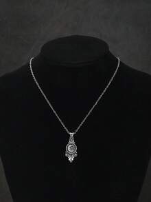 1 chiếc mặt dây chuyền hình trăng sao cổ điển dành cho nam nữ, kiểu dáng phù thủy Gothic, dây chuyền màu bạc, bùa hộ mệnh thiên thể, trang sức đôi, quà tặng Halloween. - vòng cổ - Xem 3