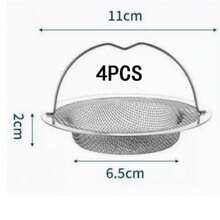 High Quality Durable Stainless Steel Woven Mesh Filter Set, Suitable For Kitchen Sink, Comes With Sturdy Metal Filter Basket And Handle, Designed Specifically To Catch Hair And Food Debris In Kitchen And Bathroom - Multicolor - View 9