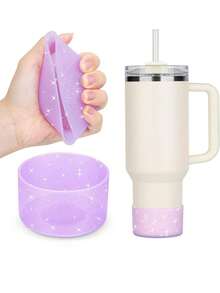 1 buah Pelindung Bawah dan Selongsong Cangkir Silikon, Tatakan Anti Selip Isolasi Panas 7,5 cm, Cocok untuk Gelas Ice Flow Flip 12/24oz & Gelas Sejenis, Tahan Air & Tahan Guncangan untuk Penggunaan Sehari-hari, Perjalanan & Pesta, Penutup Pelindung Bawah Cangkir Air Isolasi Panas - MultiWarna - View 3