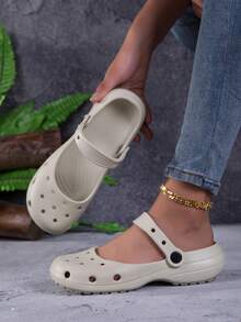 Women's Breathable Non-Slip Soft-Sole Slide Sandals, Slip-On, Suitable For Beach, Outdoor, Comfortable Foot - Apricot - View 2