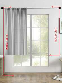 1片/2片亞麻風半透明窗簾，仿亞麻紋理半遮光窗簾布，適用於客廳臥室，仿亞麻半透明紋理亞麻混紡遮光窗簾，現代仿亞麻紋理半透明窗簾，適合客廳臥室居家裝飾 - 灰色 - 查看 52