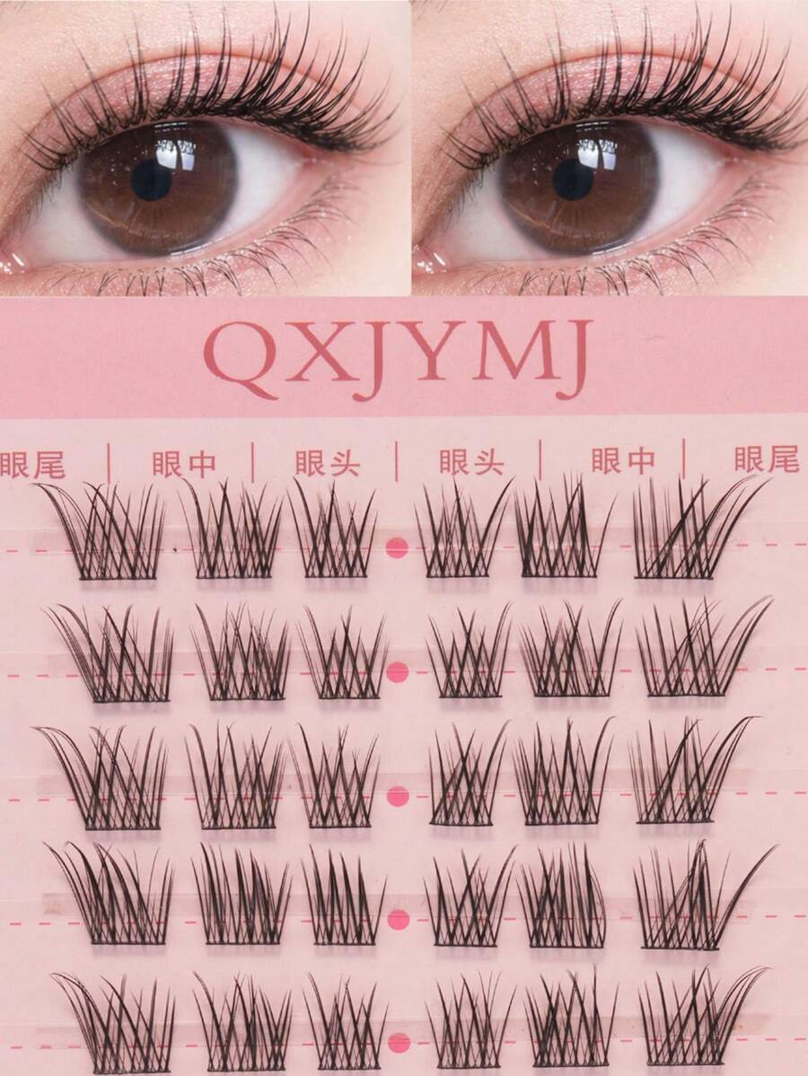 10对可重复使用的C型卷翘假睫毛,完美打造自然或裸妆效果,适合日常佩戴、婚礼、约会、派对、音乐节等场合。 - C - 查看 1