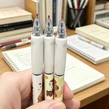Bolígrafos de gel borrables con diseño de capibara, punta extra fina de 0.5mm, tinta azul retráctil, secado rápido, bolígrafos de rodillo ligeros con borrador incorporado para papelería de oficina - Multicolor - Ver 7