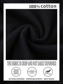 Men's Summer Football Top, Size 10, Crew Neck T-Shirt | Loose And Comfortable, Breathable, Casual Style, Suitable For Summer, Crew Neck, Slightly Elastic Material, With Print And Patch Details, Cotton T-Shirt. - Black - View 4