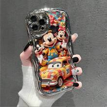 Officially Licensed Disney Mickey Mouse Phone Case, This Protective Phone Case Features A Classic Print Of Cheerful Mickey Mouse With His Iconic Round Ears And Bright Smile, Set Against A Vibrant Backdrop Decorated With Subtle Star And Polka Dot Accents, Made With Flexible, Durable TPU Material To Protect Against Everyday Scratches, Bumps, And Minor Impacts, With A Raised Camera Frame For Extra Lens Protection, Slim And Lightweight Construction That Adds Minimal Bulk And Fits Easily In Pockets And Bags, Compatible With IPhone 17, 16, 15, 14, 13, 12, 11 Pro Models, Making It A Timeless Choice For Mickey Fans And Disney Lovers, Ideal For Birthdays, Holidays, Or Any Special Occasion To Surprise Family And Friends - Bạc - Xem 2