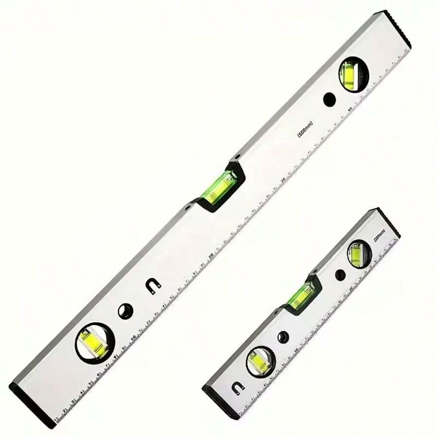2pcs Heavy Duty Stainless Steel Magnetic Level With Bubble Vial And Magnetic Tip - 1.57"/11.8"/23.6" Measuring Tool, Suitable For Woodworking, Construction, Home Renovation - No Battery Required, DIY Precision Aligner - Multiple Styles - View 1