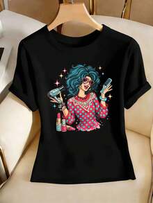 Women T-Shirts - Black - View 2