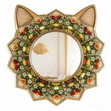 New Arrival Creative Nordic Style Bedroom Living Room Entrance Wooden 2D Retro Wall Hanging Decorative Mirror - A - View 6