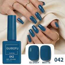 Brand GUIBOFU 1pc No.042 Gel Nail Polish - Navy Blue - View 6