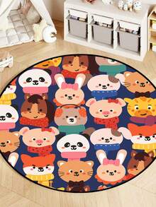 1pc High-Quality Velvet Baby Room Decorative Carpet, Children's Area Rug, Soft Playroom Mat, Machine Washable, Multiple Sizes Available, Creative Themed Decorative Carpet - Multicolor - View 1