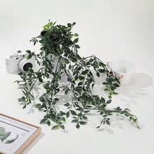 Planta en maceta de mandala, decoración colgante de hojas verdes para exteriores, planta verde artificial para valla y jardín, planta verde artificial de alta calidad en maceta para decoración del hogar y oficina - Verde militar - Ver 6