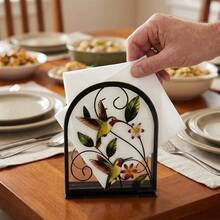 1/2pcs Modern Style Vertical Acrylic Tissue Box Holder. Elegant Hummingbird Floral And Dragonfly Pattern Design. Suitable For Dining Table, Kitchen Counter And Living Room. Artistic Tissue Paper Dispenser Desktop Decor And Home Accessory. - Multicolor - View 10